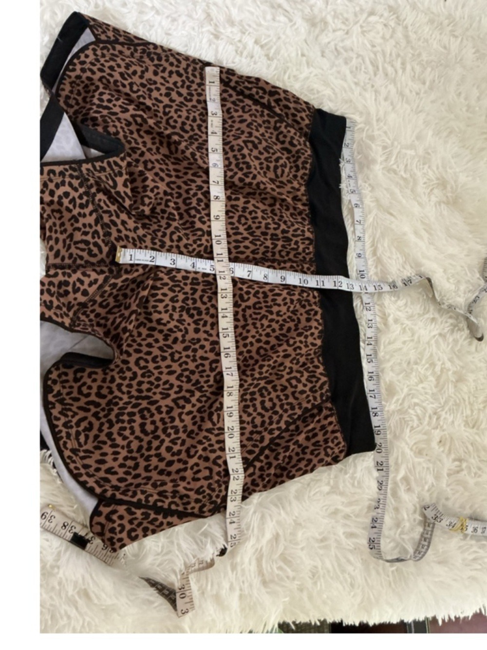 Women's Lands' End Plus 18 Brown Black Leopard Print Athletic Shorts - Picture 7 of 12